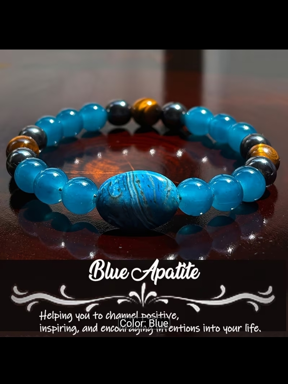 Beaded Stretch Bracelet - Blue